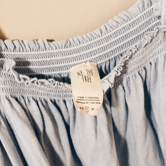 Light Blue Off Shoulder Free People Tank - Picture 3 of 3